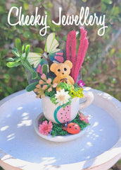 The cutest mini beary garden in tiny teacup set.