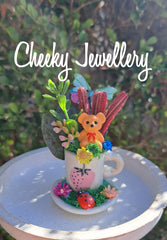 The cutest mini beary garden in tiny teacup set